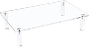 Rõ ràng <span class=keywords><strong>Acrylic</strong></span> Màn hình máy tính xách tay đứng mạnh mẽ chống trượt miếng đệm tiết kiệm không gian máy tính máy tính máy tính xách tay Riser đứng phổ nhà kệ trưng bày - Product Image 2