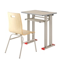 Ensemble de table et de chaises en bois au design moderne et ergonomique pour les lycéens Mobilier de bureau scolaire compact