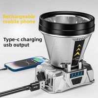 Lampe frontale LED à détecteur de mouvement Zoom, rechargeable avec batterie Li-ion, étanche, pour activités extérieures, pêche nocturne, exploitation minière, urgence, portable