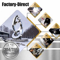 RELONG 316 Polished Stainless Steel Modern Abstract Sculpture Art Design Customized for Outdoor Hotel Landscaping Decoration