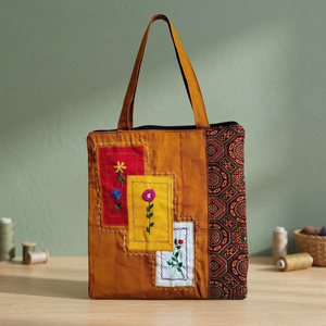 Bolsa de Yute y Ratán Personalizada PRABHAVA, Hecha a Mano, con Diseño Acanalado, Gran Capacidad, Plegable, con Correa para el Hombro, Multiusos - Product Image 1
