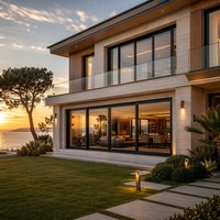 Fenêtre coulissante fixe en alliage d'aluminium HUACAI avec design moderne et fonction insonorisante pour projets architecturaux de villas