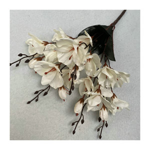 Ramo de alta simulación de Magnolia de otoño decoración del hogar de piso a techo Magnolia decoración de la boda flores hechas a mano - Product Image 5