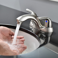Robinets de salle de bain à double poignée en chrome poli certifiés CUPC de Thaïlande