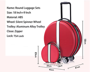 Maleta de 18 pulgadas, equipaje pequeño y bonito, ABS, equipaje ligero, Juego de 2 uds., rueda giratoria con cerradura TSA, caja de carrito de cabina redonda - Product Image 3