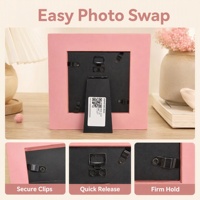 Porte-photo décoratif rose pour bureau avec cadre intérieur découpé ondulé, décoration de chambre d'enfant, cadeau, cadre photo