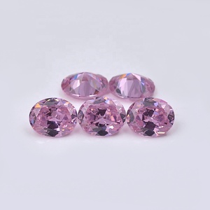 Pedras de zircônia cúbica, pedras de aniversário, cor rosa oval, brilhante, pedras de zircônia - Product Image 2