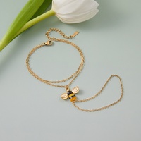 Bracelet de doigt en acier inoxydable abeille, bijoux faits main haut de gamme de niche, bijoux pour femme inaltérables
