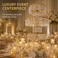 5 Tiers Haute Tendance Métal Pièce Maîtresse Stand Or Fleurs Stand Table De Mariage Pièce Maîtresse