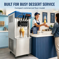 Machine à glace molle automatique à trois saveurs, prix d'usine, pour équipement de dessert, machine à granita