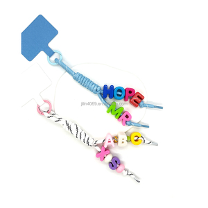 20cm Túi Mặt Dây chuyền vòng dệt vòng dây cá nhân đa năng thư hạt tương phản điện thoại di động nút trang trí móc chìa khóa - Product Image 4