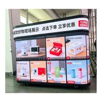 Nouveau design de stand d'exposition portable avec écran LED, comptoir publicitaire vidéo LED mobile, écran LED incurvé pour salon professionnel