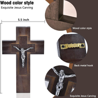 JUXINDA Croix murale chrétienne en bois Crucifix religieux décoration pour la maison chapelle église