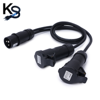 Wasserdichter Industriestecker, Ein-zu-Zwei-Splitter, IP44 Wasserdichtigkeitsklasse, Reine Kupferleiter, PVC-Isolierung für Bühnenbeleuchtung