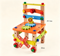 Chaise multifonctionnelle intelligente à assembler soi-même en bois avec vis – Kit de bricolage pour enfants