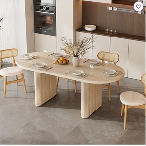 Custom-made solid <b>wood</b> <b>extendable</b> <b>dining</b> <b>table</b> and chair set, minimalist style upholstered <b>dining</b> <b>table</b> and chairs for home - Product Image 1