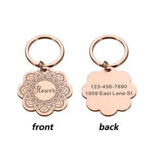 Cá Nhân Dog ID Tag Chống-Mất Pet Tên Thẻ Hoa Tấm Tên Nơi Mặt Dây Chuyền Miễn Phí Khắc Mèo Chó ID Tag - Product Image 2