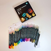 Ensembles de marqueurs acryliques imperméables à double pointe (fine et double) 24 couleurs, séchage rapide, sans odeur, pour peinture graffiti et gribouillage