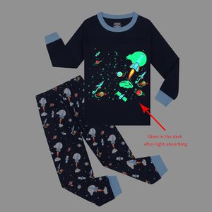 Ensemble de pyjama d'hiver pour garçons, dessin animé, manches longues, coton, lumineux dans le noir, imprimé doux, deux pièces, 3-9 ans, <span class=keywords><strong>taille</strong></span> DE 98-134 - Product Image 3