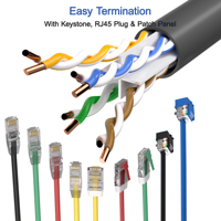 Cable HI LINK CAT5e UTP-ARMORED BC/CCA con Aislamiento de PE, Blindaje de Aluminio, Cubierta de PVC/LSZH, 305m 1000ft 100 Ohm 24AWG 0.51mm CE/ROHS/ISO9001