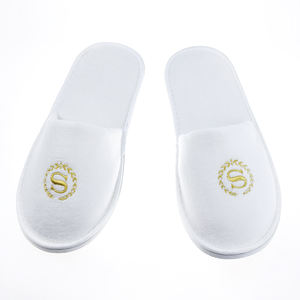 <span class=keywords><strong>Chaussons</strong></span> d'hôtel jetables en polaire corail blanc pur personnalisables, antidérapants, doux et confortables pour les hôtels - Product Image 4