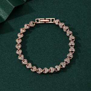 Pulsera de Corazón de Cristal Romántica al por Mayor, Pulseras de Corazón con Circonita Cúbica para Mujer, Joyería de Moda - Product Image 4