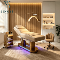 Table de massage électrique sur mesure, nouvelle, dorée et blanche, 4 moteurs, lit de spa incurvé pour cils et soins du visage