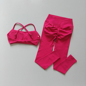 Conjunto Deportivo de Yoga sin Costuras con Logotipo Personalizado, Espalda Descubierta, para Correr, Entrenamiento, Secado Rápido, Transpirable - Product Image 4