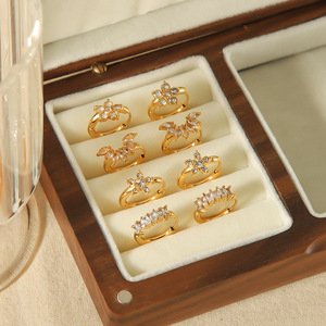 Fashion <b>Cuff</b> <b>Earrings</b> 18K Gold Stainless Steel Geometric Zircon For Women - Product Image 2