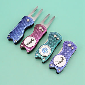 Regalos Only Edge Gold Stencil Divot Buntes personalizados Torneos personalizados Werkzeug Ship Golf Ball Marker Set - Product Image 6