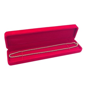 Custom Logo Square <b>Red</b> Flip Simple Black Velvet Buckle Closure <b>Bracelet</b> Necklace Jewelry Packaging - Product Image 5