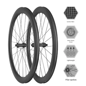 Selbstgefertigter Carbon-Faser T700/T800 Matt-Finish Rennrad-Laufradsatz 38/50/60/73 Rahmenhöhe Schnellspanner Scheibenbremse - Product Image 1