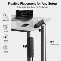 Multiprise de bureau à fixation rapide avec prise américaine, prises USB-C amovibles et plusieurs prises électriques – Idéale pour le bureau