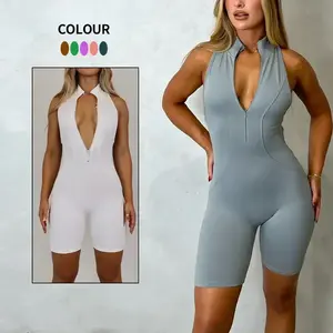 Gym Fitness Sets QUICK DRY Bodysuits Workout Romper One Pc Yoga Apparel Mono de yoga sin mangas para mujer