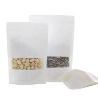 Sachets d'emballage Doypack en papier kraft brun recyclé, refermables avec fermeture éclair, thermoscellables, pour aliments, pizzas, sushis, salades, sucre