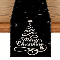 Taplak Meja Natal Taplak Meja Seperti Linen Natal Taplak Meja Kreatif Motif Kepingan Salju Manusia Salju untuk Dekorasi Meja Makan Natal.