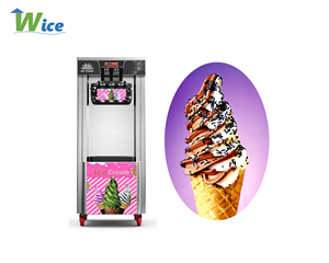 Machine à glace WICE Factory 2+1 saveurs, usage commercial, double réservoirs de 5L, en acier inoxydable, machine à glace molle - Product Image 3