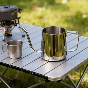 Stainless Steel Gooseneck Kettle With Lid 1L For Pour Over Coffee Making Camping Outdoor Use - Product Image 5