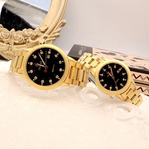 <strong>Men's</strong> Watch Women Calendar Function Vintage 24 Gold Plated for Lovers Design Inlaid Diamond Steel <strong>Valentine</strong> <strong>Gift</strong> - Product Image 3