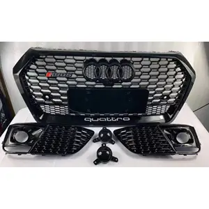 Car grilles for Audi Q5 2018-2020 year upgrade to RSQ5 model include front grille with upper grilles car accessories