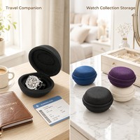 Étui de voyage rigide en EVA pour montre simple, antichoc, résistant à l'eau, boîte organisatrice pour montre connectée, pour usage quotidien en extérieur, logo personnalisé OEM
