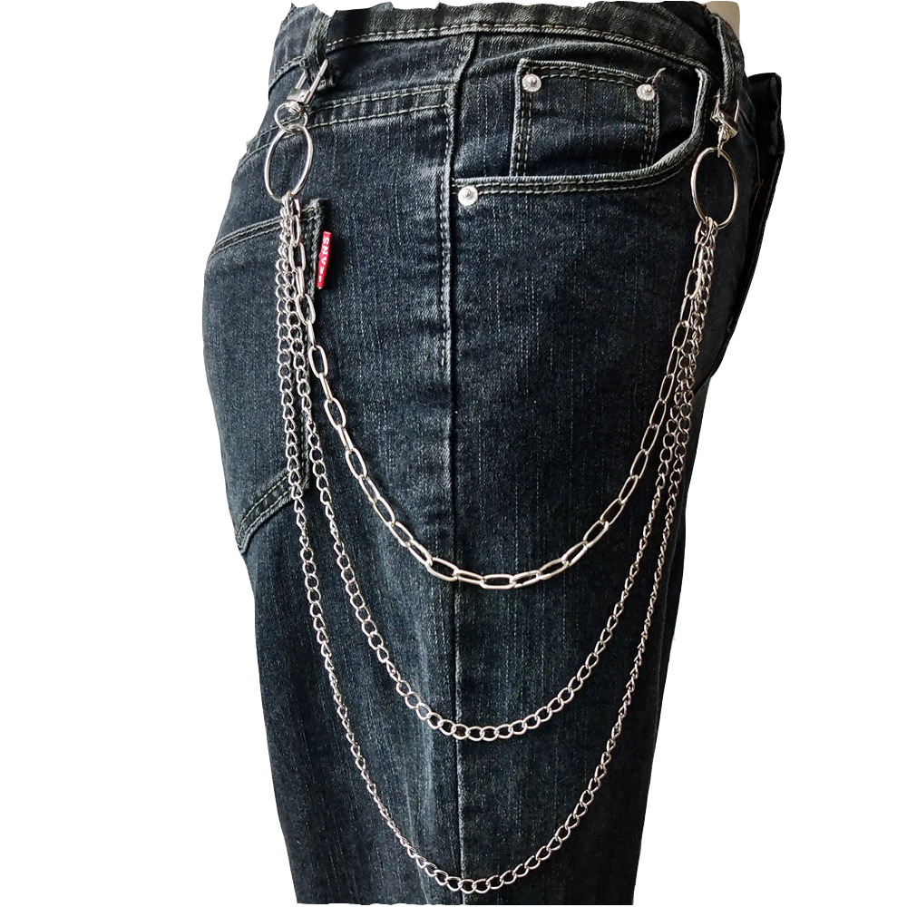 Chaîne De Pantalon Punk En Métal Argenté - 50cm - Style Gothique Hip-Hop - Accessoire Portefeuille, Sac Ou Jeans