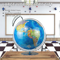 Globe terrestre éducatif MPR GLOBE E22300 de grande taille avec méridiens et base métalliques, géographie politique