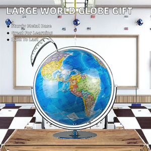 Globo Terráqueo Educativo MPR GLOBE E22300 de Gran Tamaño con Meridianos Metálicos y Base, Versión Política - Product Image 3