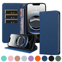 Étui portefeuille en cuir PU grain litchi avec porte-cartes, dragonne et béquille pour iPhone 16 Pro Max/16 Pro/16 Plus/16E/16