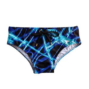 2025 Neue Low Rise Herren-Badehose Schnellt rocknende Bade bekleidung Einfarbige und bedruckte Badehose mit Kordel zug für den Strand pool - Product Image 6