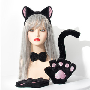 JUNVOY Novedad Transfronteriza: Set de Accesorios de Disfraz de Gato Hecho a Mano Estilo Japonés (Tela) para Cosplay y Convenciones de Anime - Product Image 1