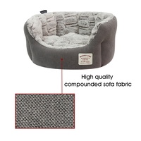 Lits ovales pour animaux de compagnie, lit rond confortable pour chien, lit ovale en bambou et peluche pour chiens et chats de petite et moyenne taille