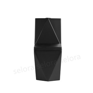 WC in Ceramica Monoblocco con Scarico a <span class=keywords><strong>Pavimento</strong></span> e Sifone, Forma Diamantata, <span class=keywords><strong>per</strong></span> Bagno - Product Image 3