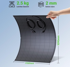 Panneau solaire monocristallin en silicium 240W - Module PV flexible et portable 24V pour le camping en plein air, le balcon et les systèmes de stockage d'énergie - Product Image 3
